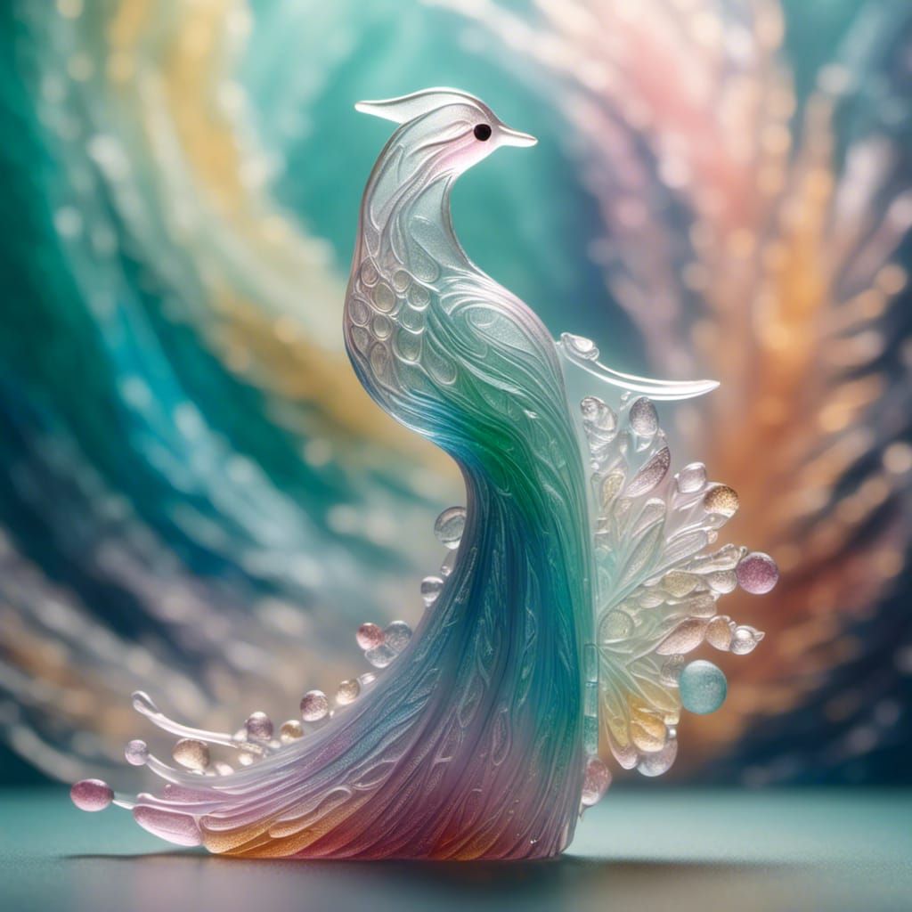 Frosted glass bird