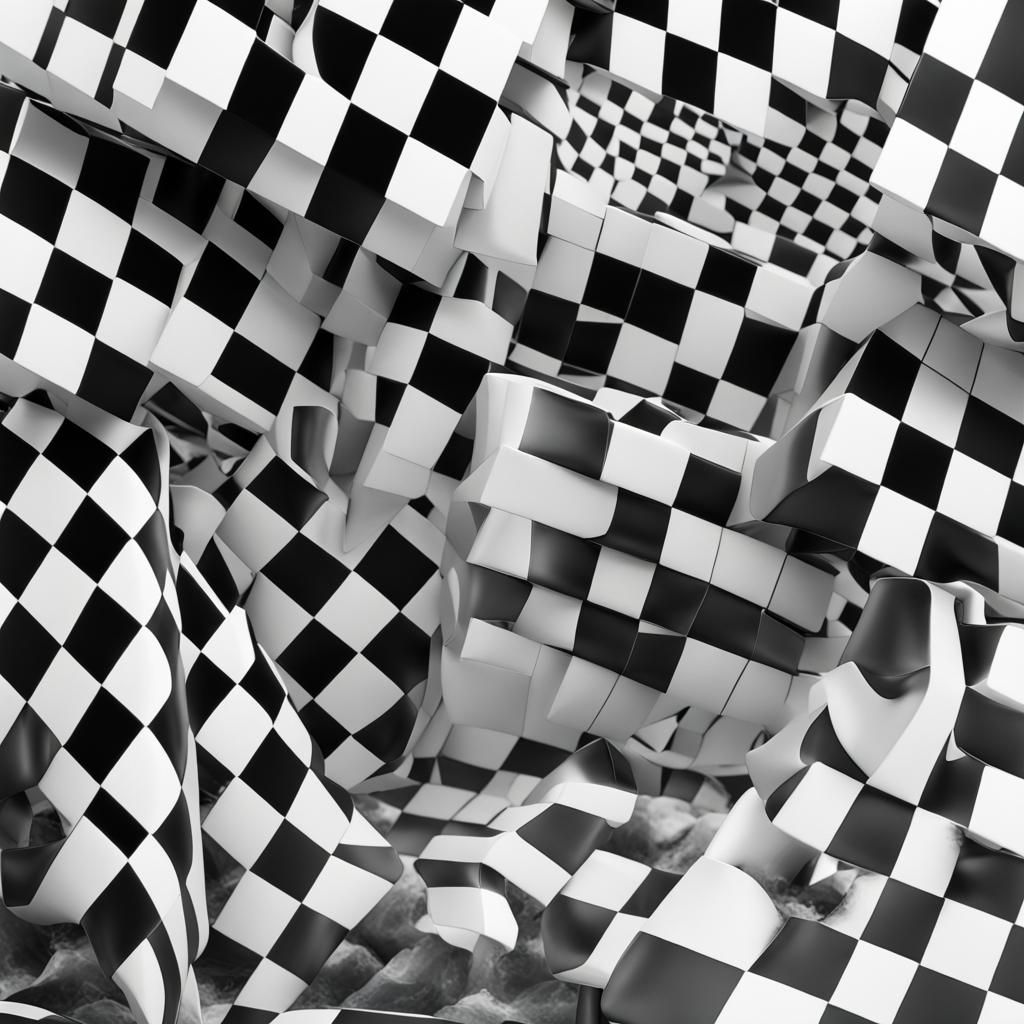 Checkerboard Illusion in Detailed Matte Painting