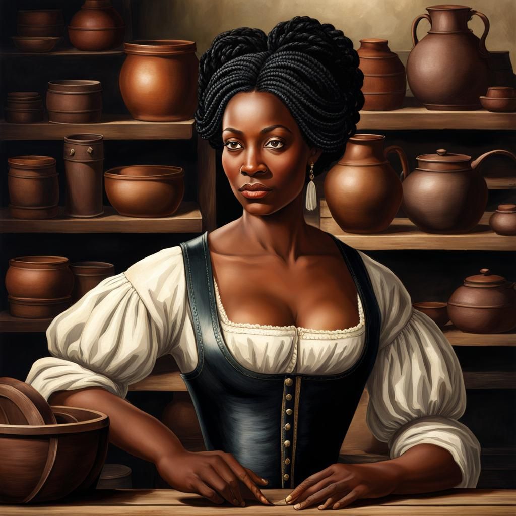 18th Century Black Woman Leatherworker in Her Shop