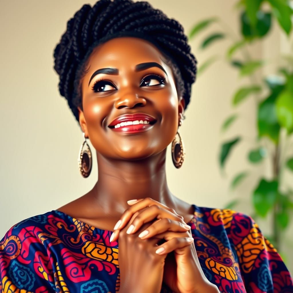 Nigerian Woman Radiates Hope and Anticipation