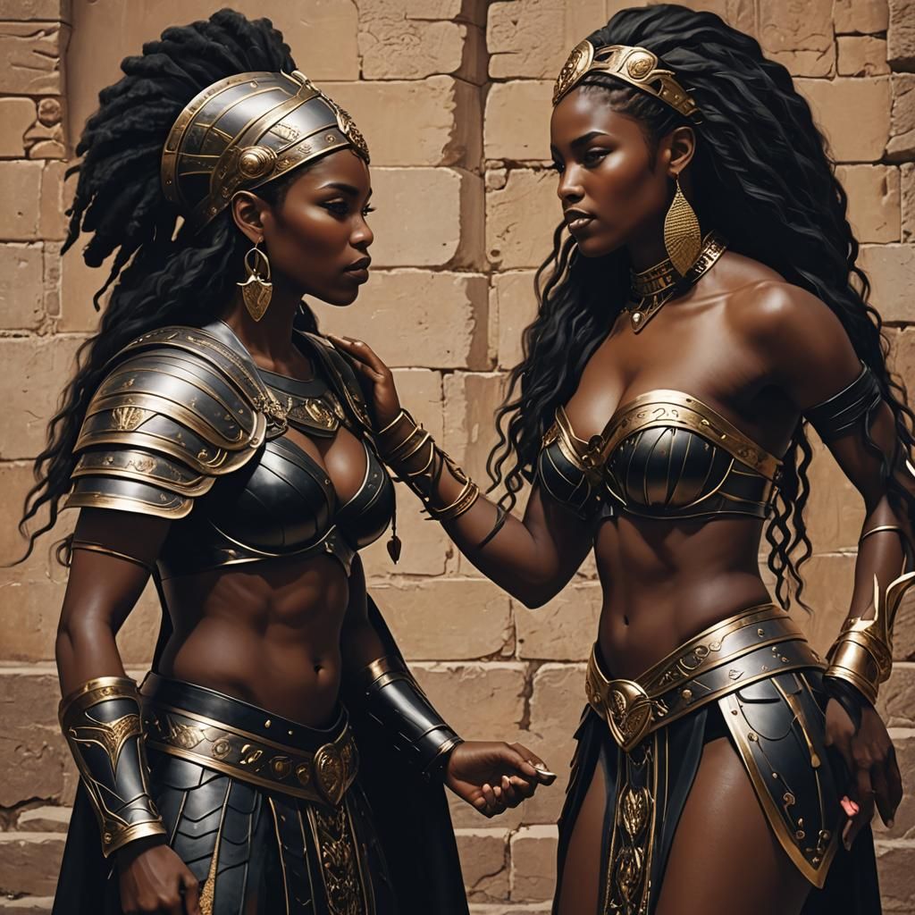 Black Goddess and Gladiator Share Love