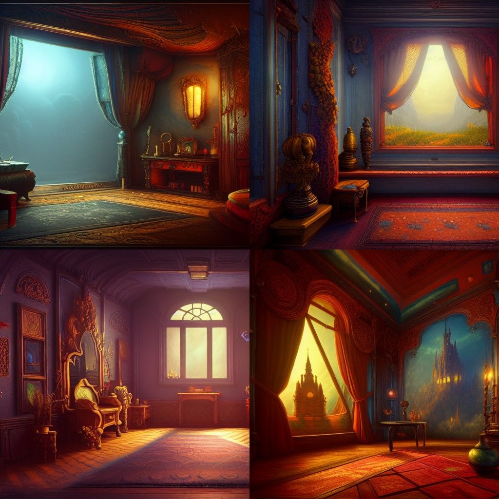 Fantastical Room Concept Art in Deep Color
