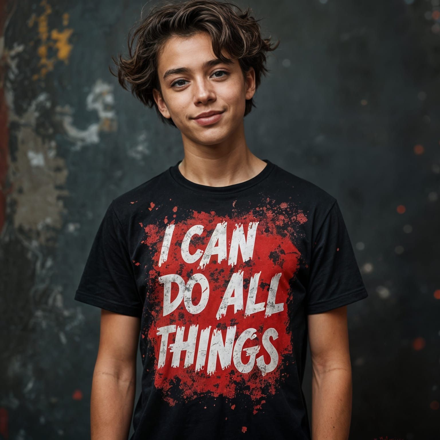 Grungy Philippians 4:13 T-Shirt Design