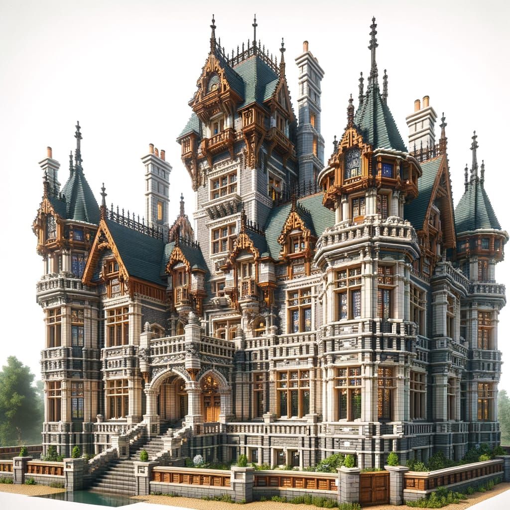 Grand Medieval English Castle Mansion Minecraft Build Refere...