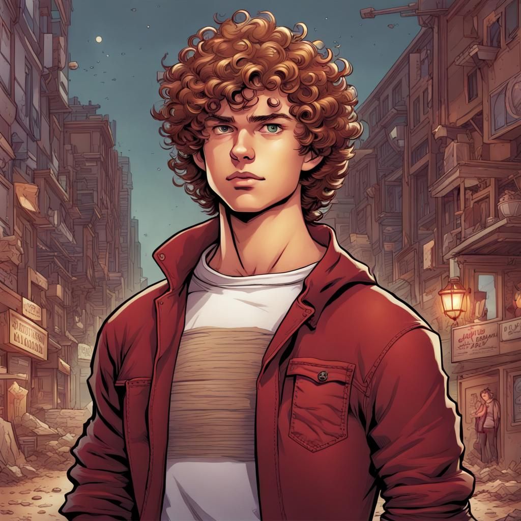 Teenage Boy in Comic Book Art Style