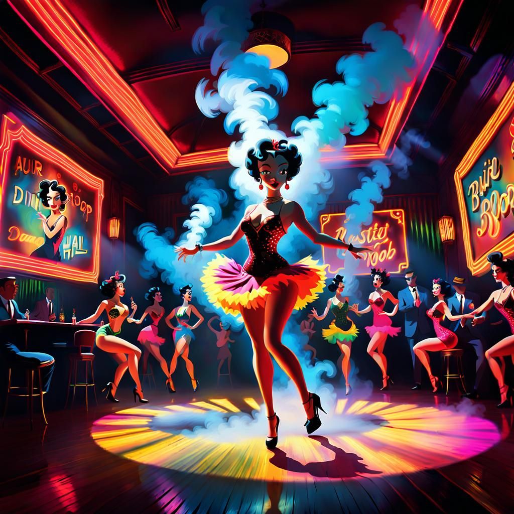 Betty Boop in Fauvist Dance Hall Art