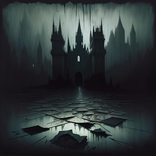 Shattered Mirror: Surreal Oil Painting with Dreamlike Reflec...