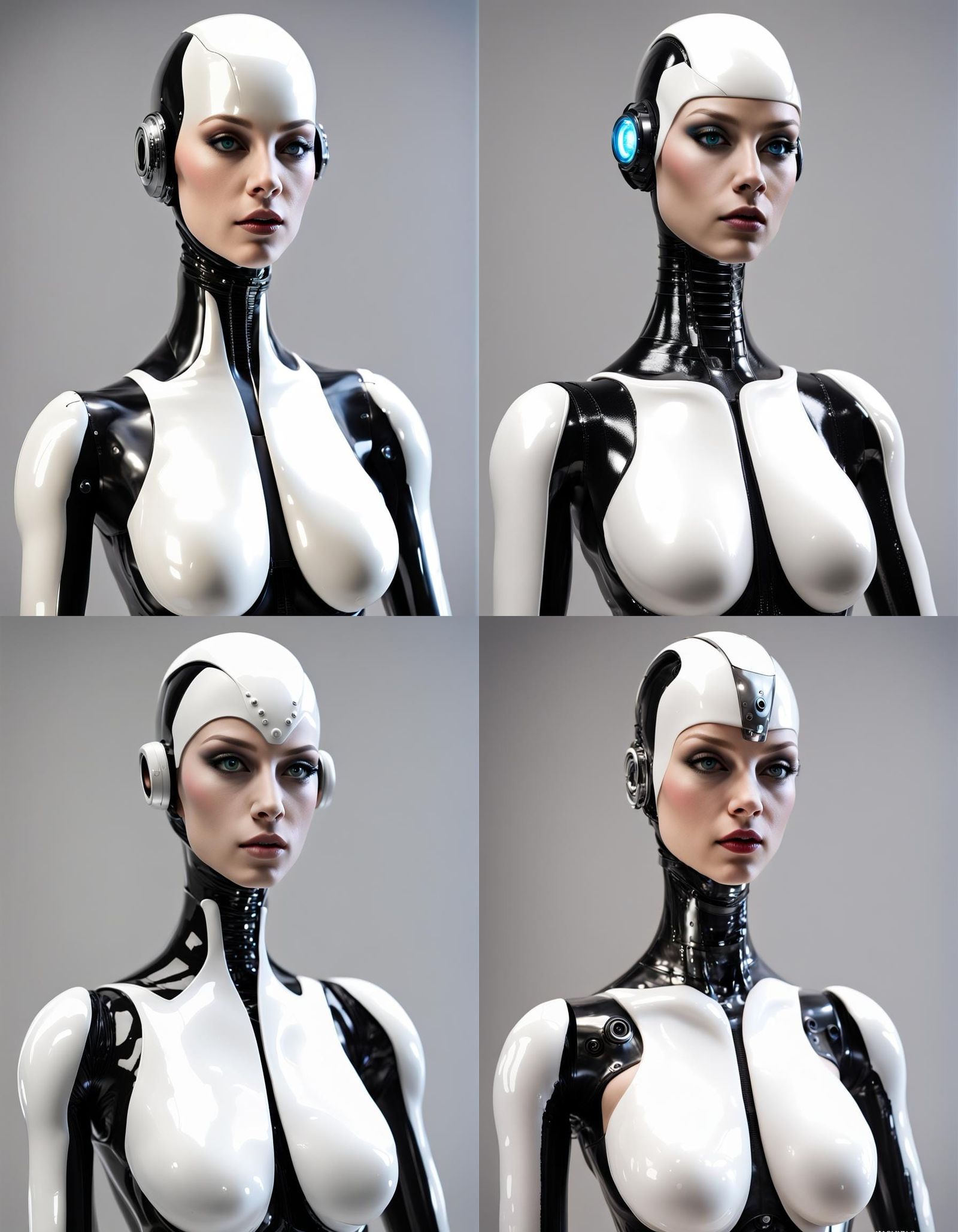 Futuristic Android Goddess in Latex Style