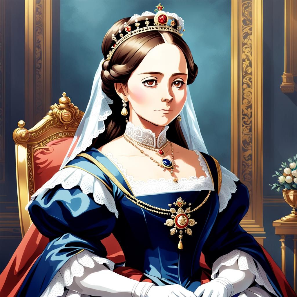 Anime Portrait of Queen Victoria