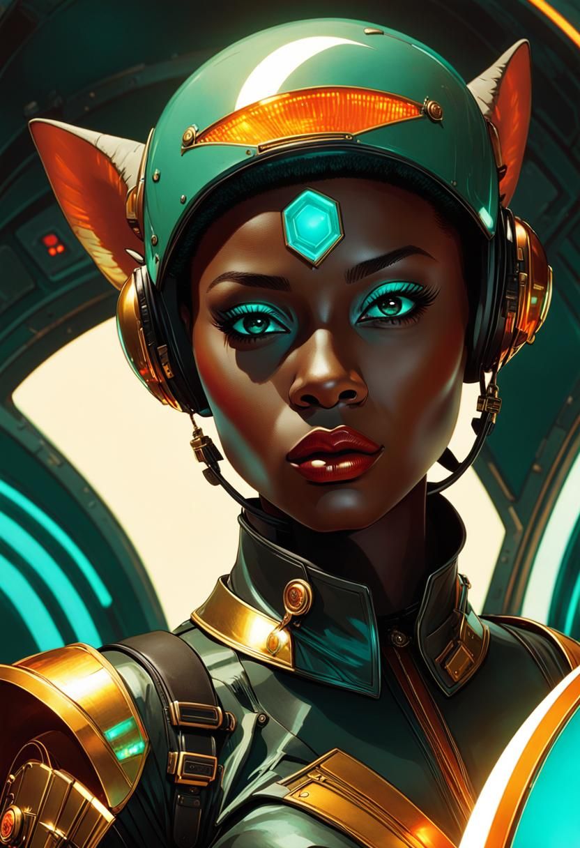 Glossy Amber Goblin Trooper at Spaceship Console