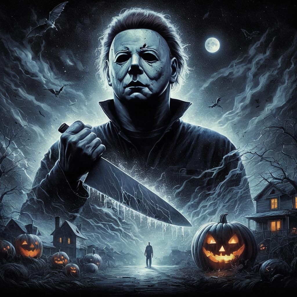 Michael Myers Gothic Horror Artwork on Halloween