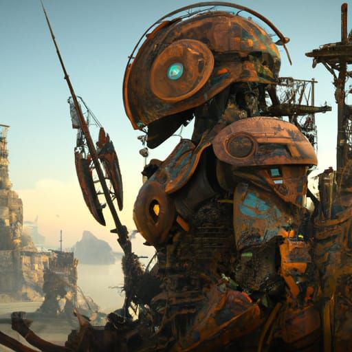 Steampunk Gothic Mandalorian Fantasy Concept Art