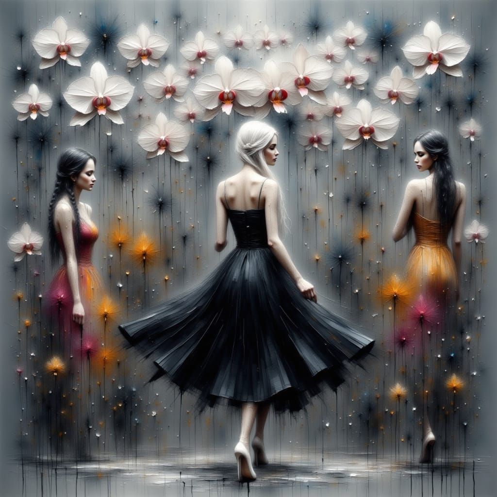 Woman with White Braids in Futuristic Style