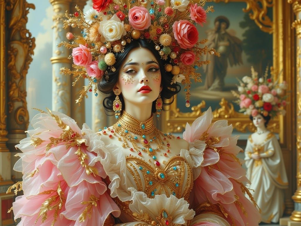 Rococo Princess in Grand Ballroom