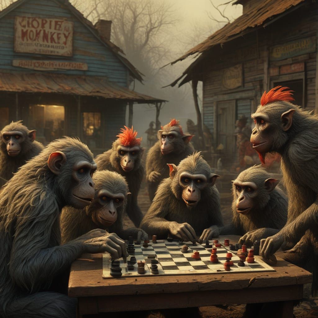 Hyper-Realistic Zombie Monkey Monster Clowns in a Creepy Cou...