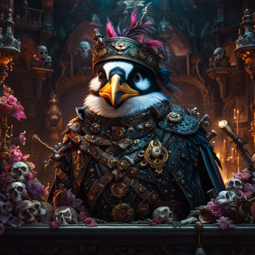 Gothic-Punk Pirate Penguin Monster Portrait