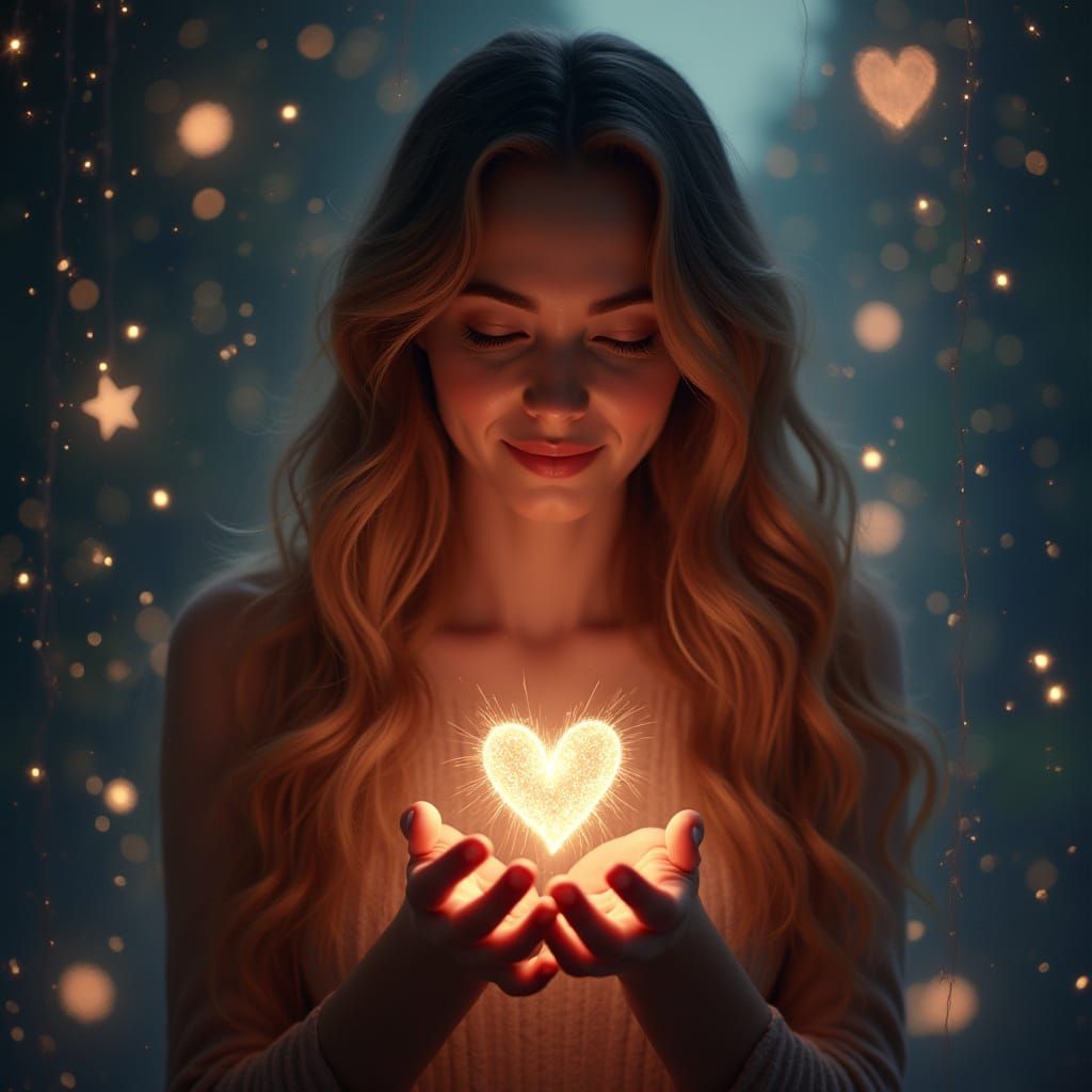 Romantic Goddess Among Starry Whispers