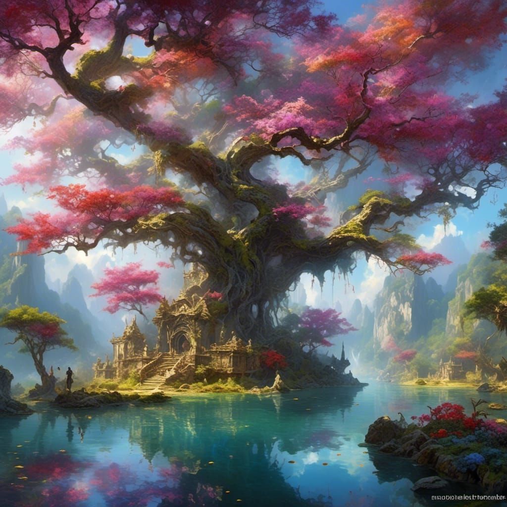 Neon Bioluminescent Cosmic Dreamscape