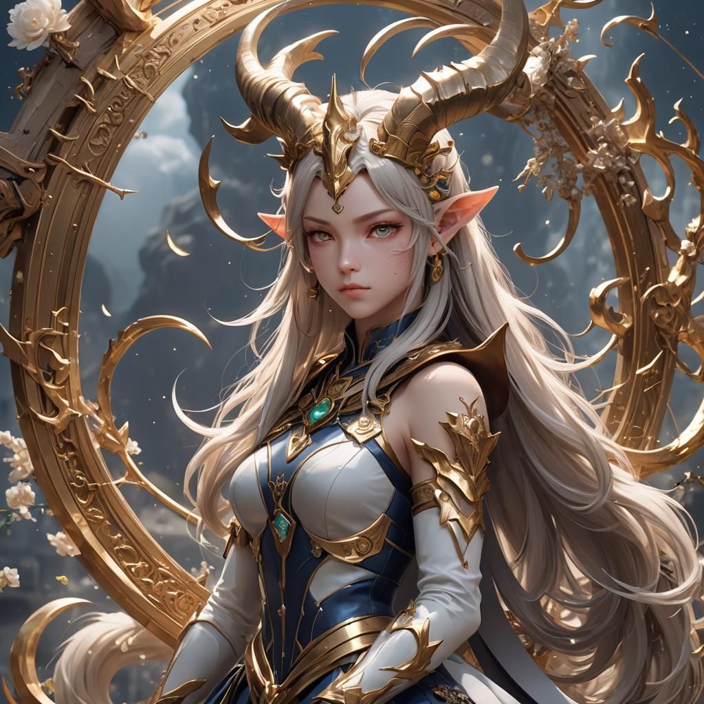 Detailed 3D Anime Art of Capricorn in 8K