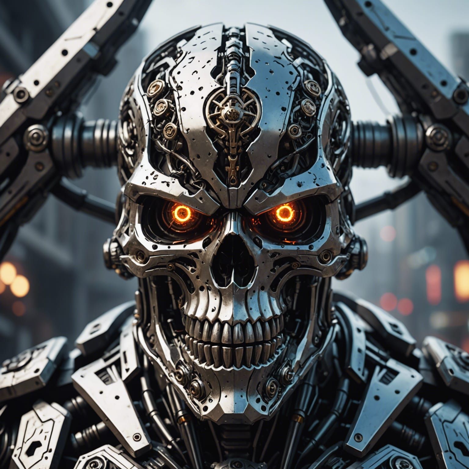 Futuristic Sci-Fi Mech Skull Demon in 8K