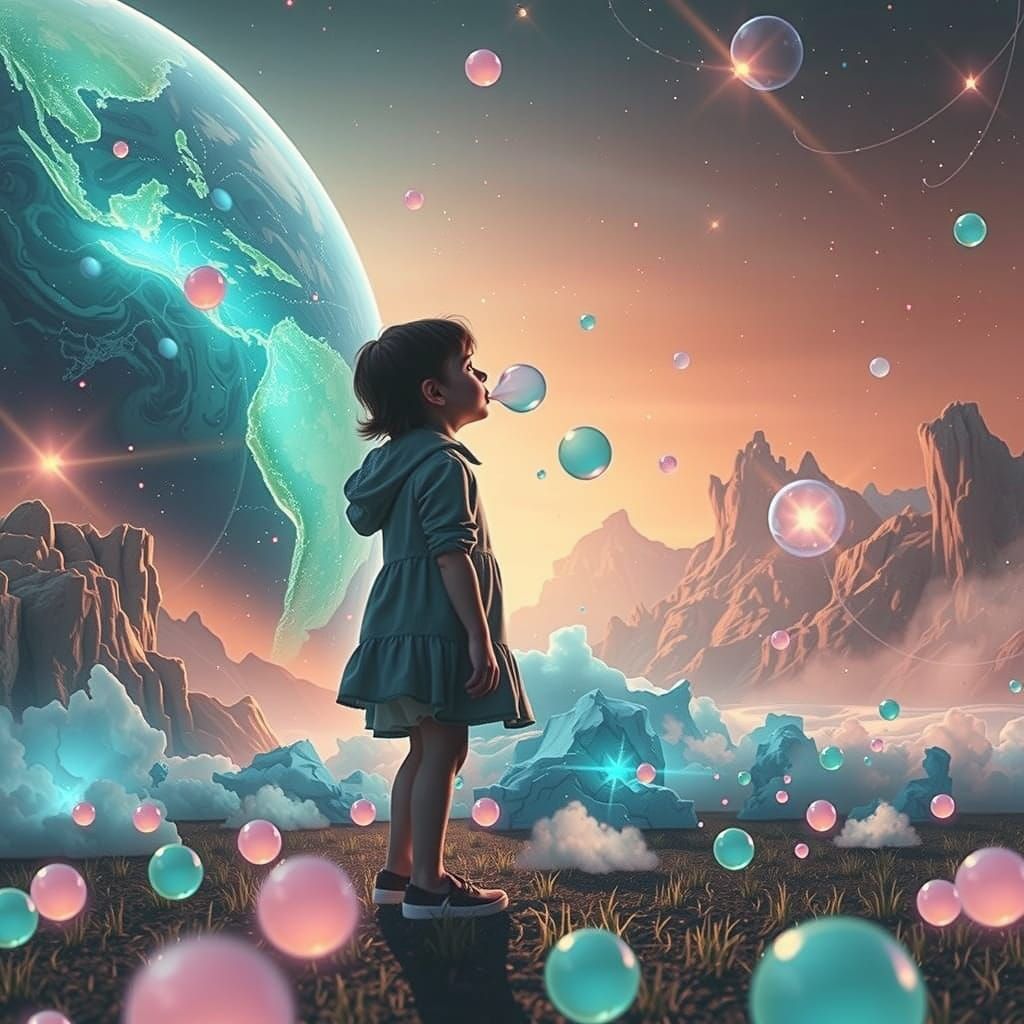 Hyperrealistic Digital Painting of Earth as Bubblegum