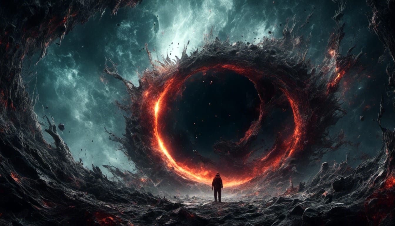 Terrifying Black Hole Consumes All, Detailed Matte Painting