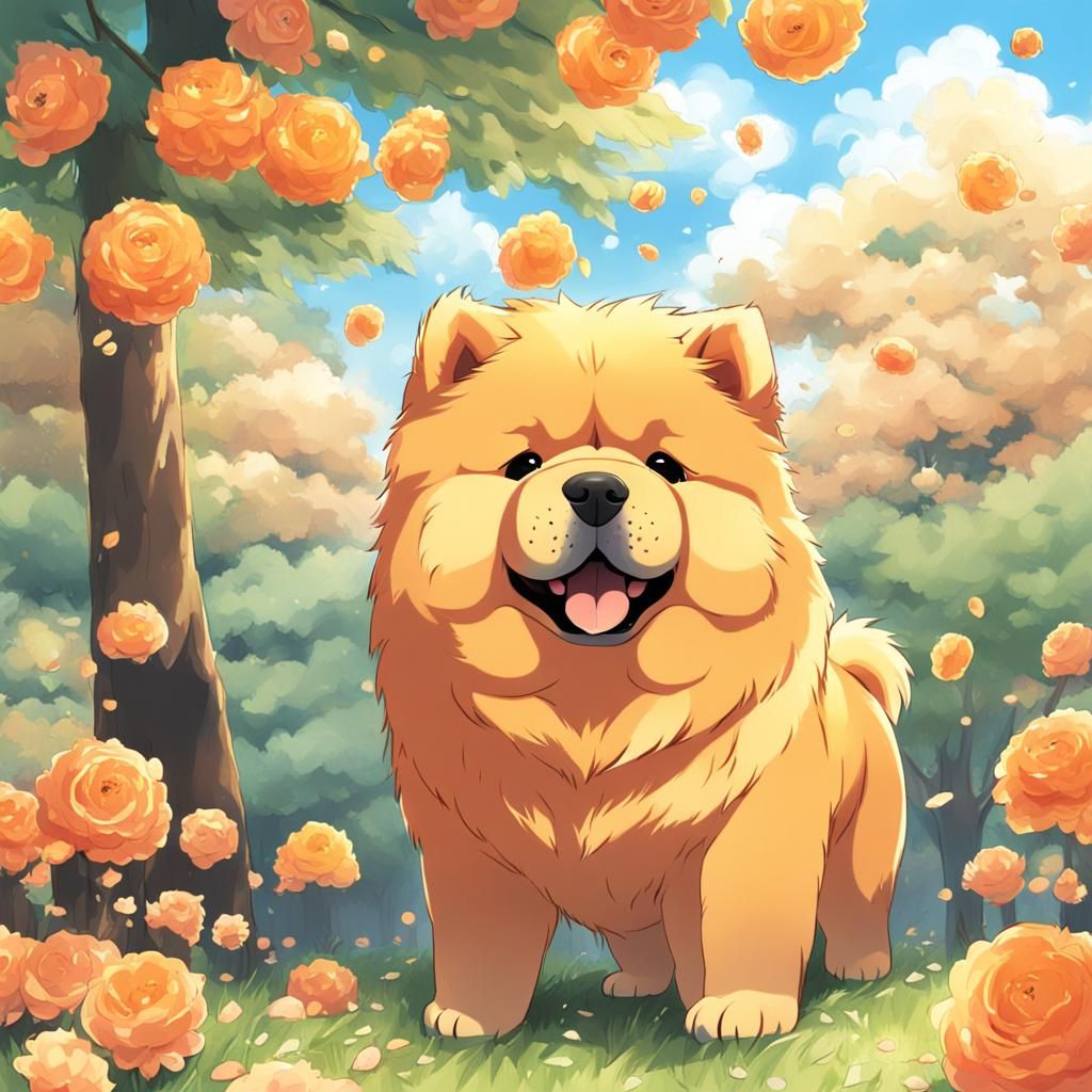 Chow Chow in Anime Style