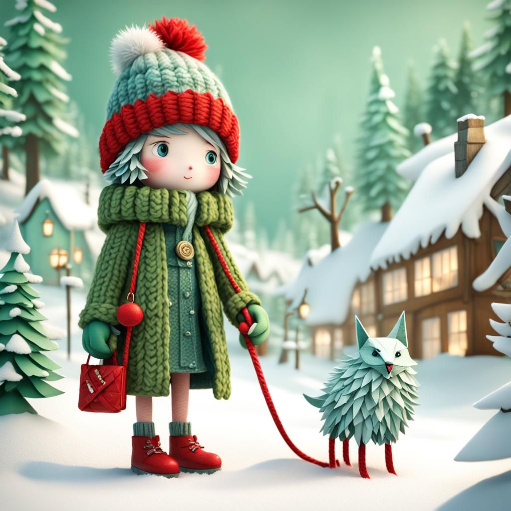 A girl in a green coat 2