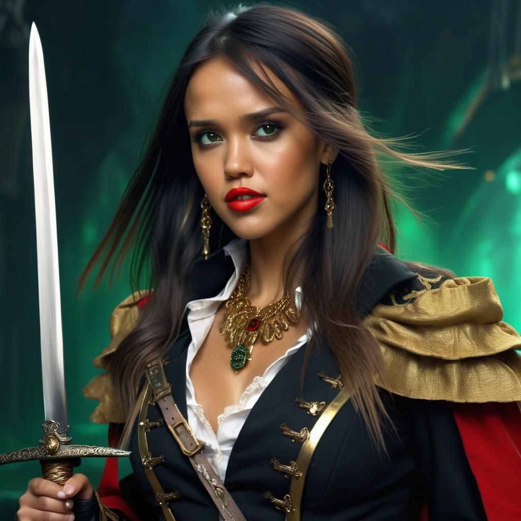 Pirate Captain Portrait in Maximalist Digital Art