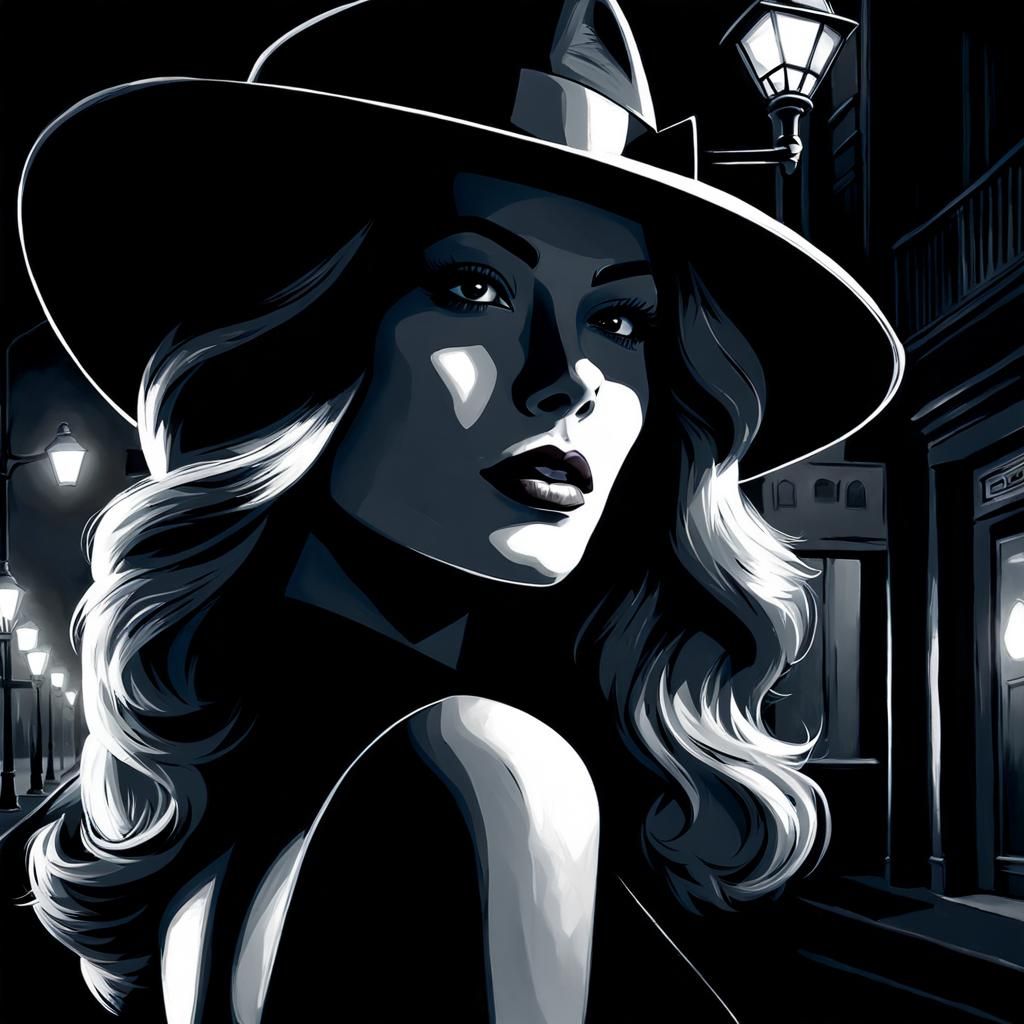 Femme Fatale in Film Noir Style