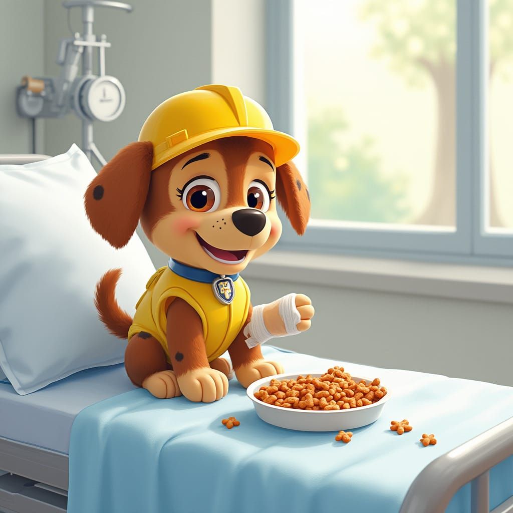 Paw Patrol's Lovable Rubble Recovers in Hospital