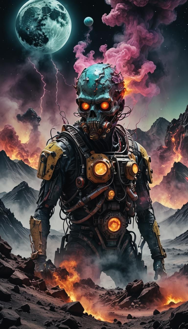 Radioactive Singularity: Double Exposure Horror Landscape