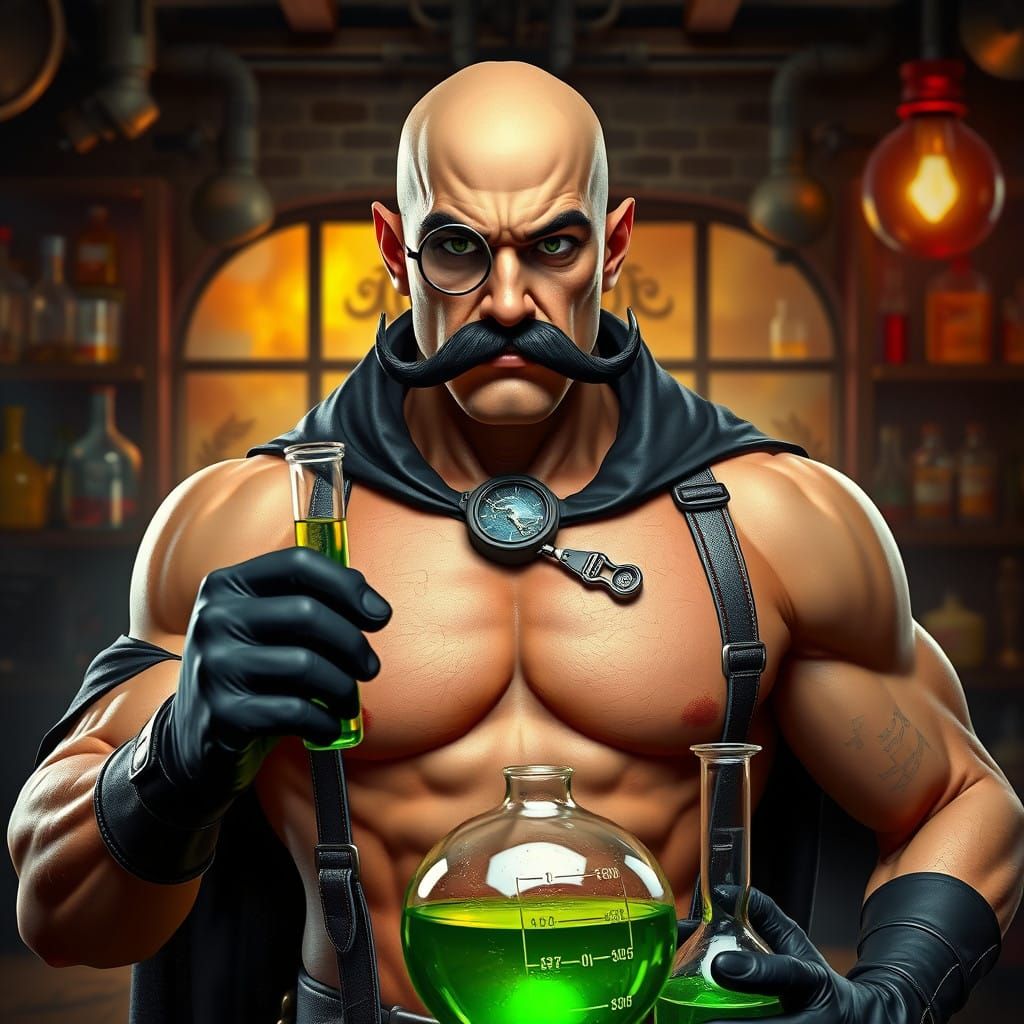 Fantastical Mad Scientist Concept Art in Detailed Matte Pain...