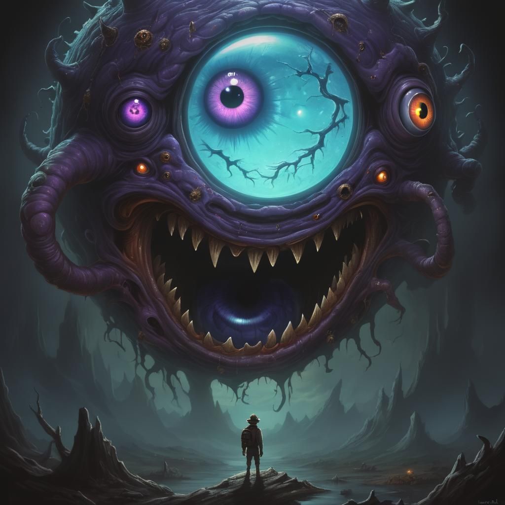 Menacing One-Eyed Beholder Monster