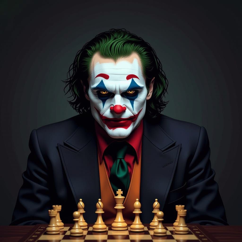 Joker Portrait in Bacon, Giger, and Thorp Inspired Style