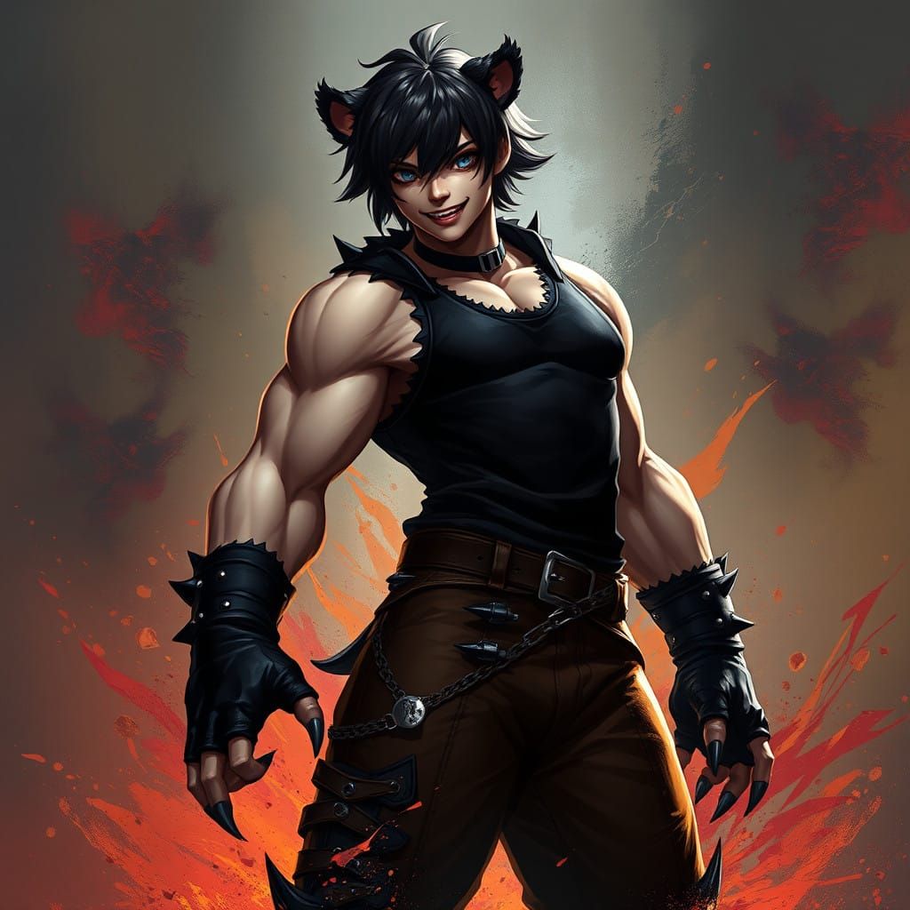 Fantastical Bear-Human Hybrid in Matte Painting Style