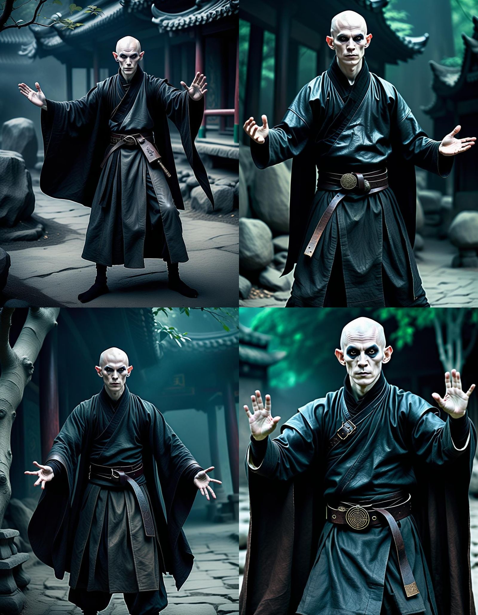 Shadar-Kai Elf Monk in Kung Fu Pose