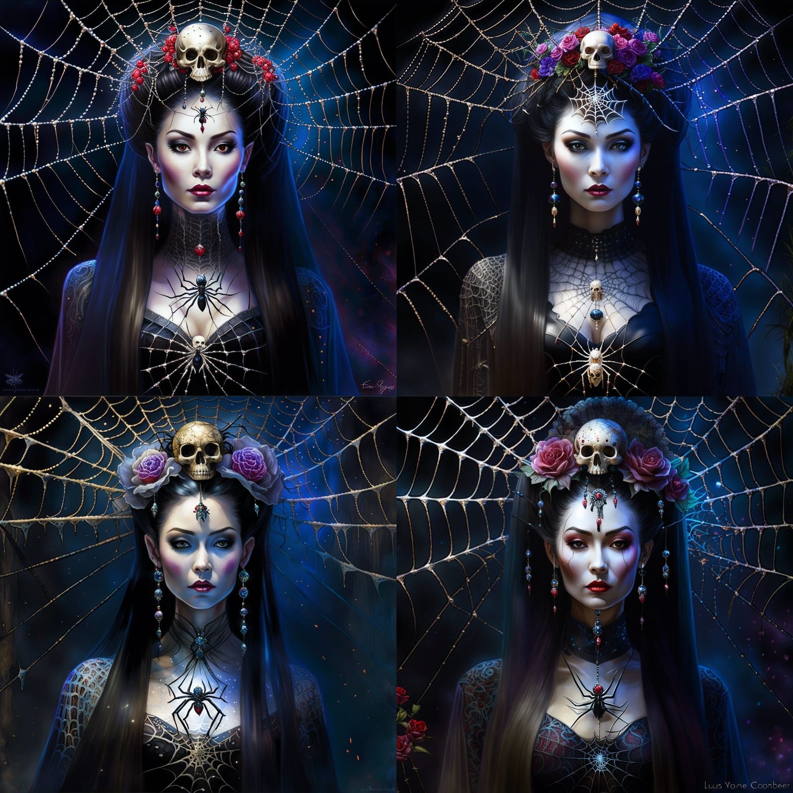 Spiderweb Queen: Dark Fantasy Art with Ethereal Details