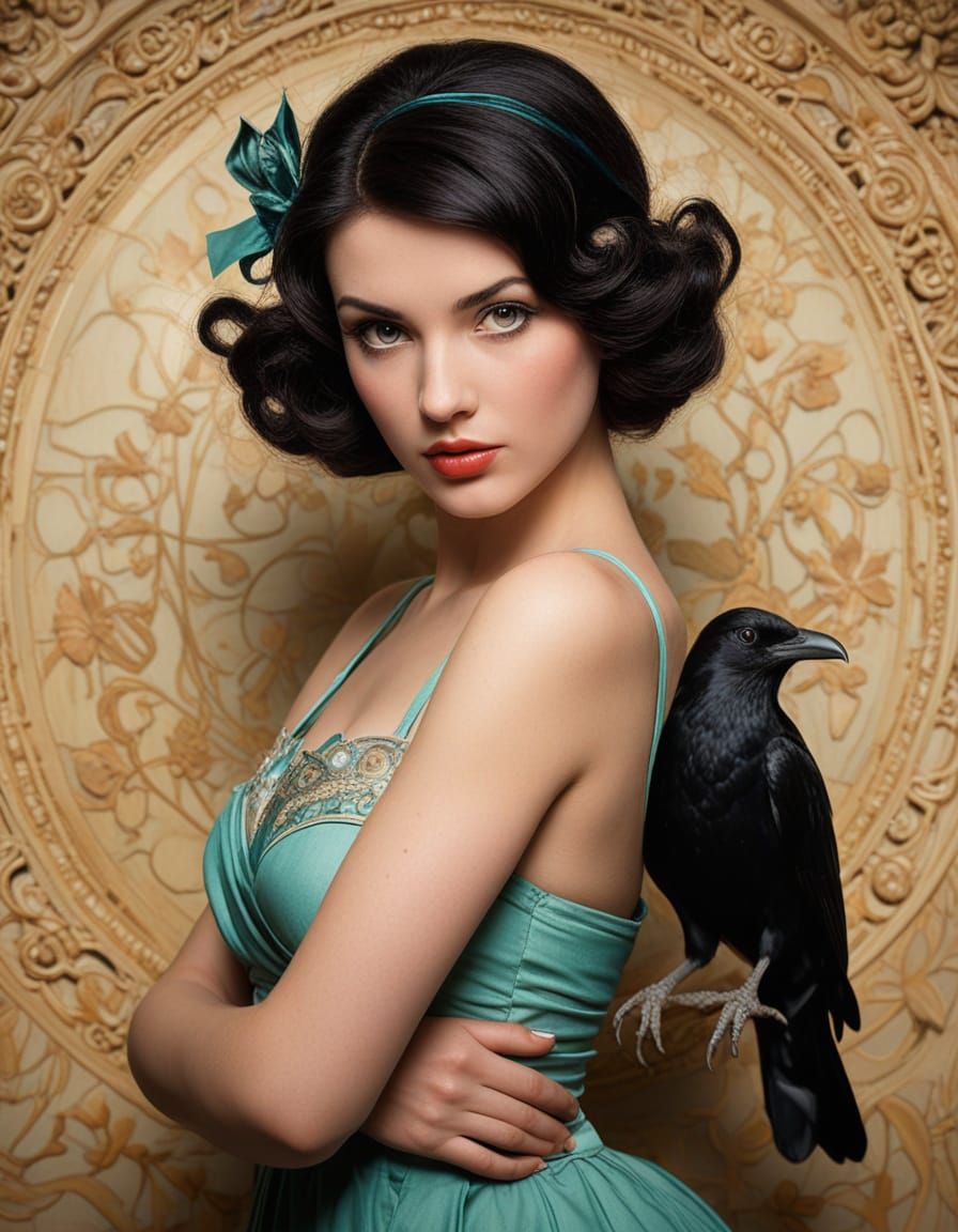 Pin-Up in Art Nouveau Style