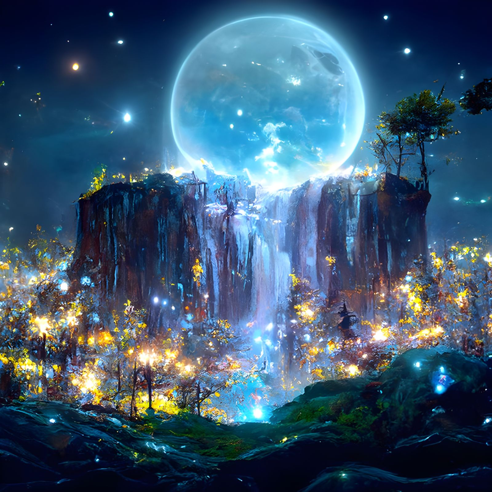 Sparkling Kingdom Inside a Luminous Moon