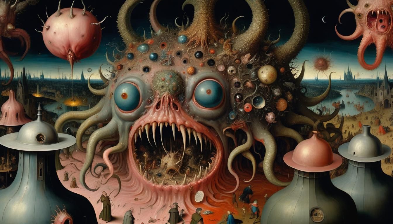 Lovecraftian Horror: Azathoth in Medieval Art Style