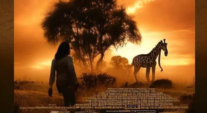 Woman Riding a Giraffe in Epic Sunset Chase