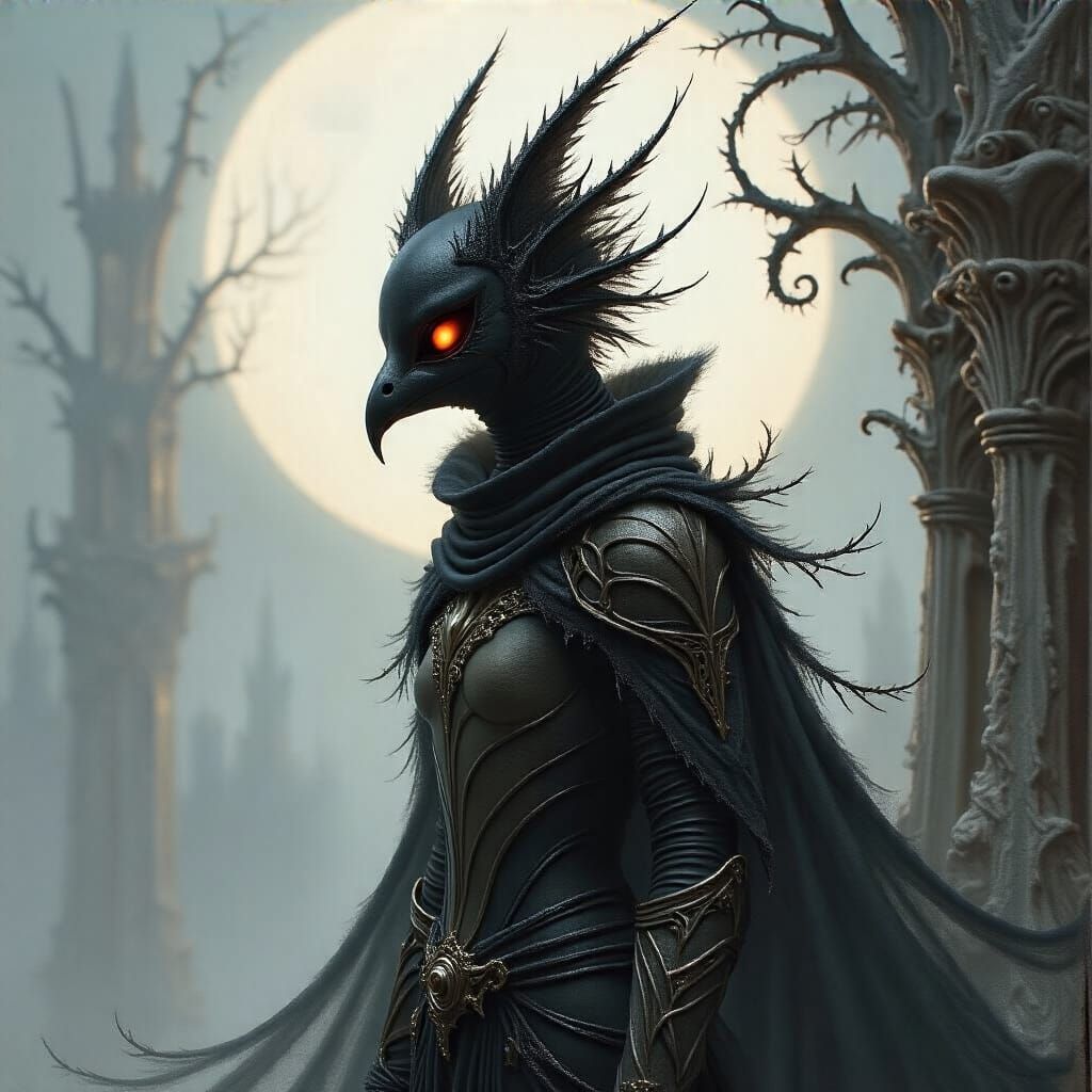 Grimdark Fantasy Landscape in Anne Bachelier Style