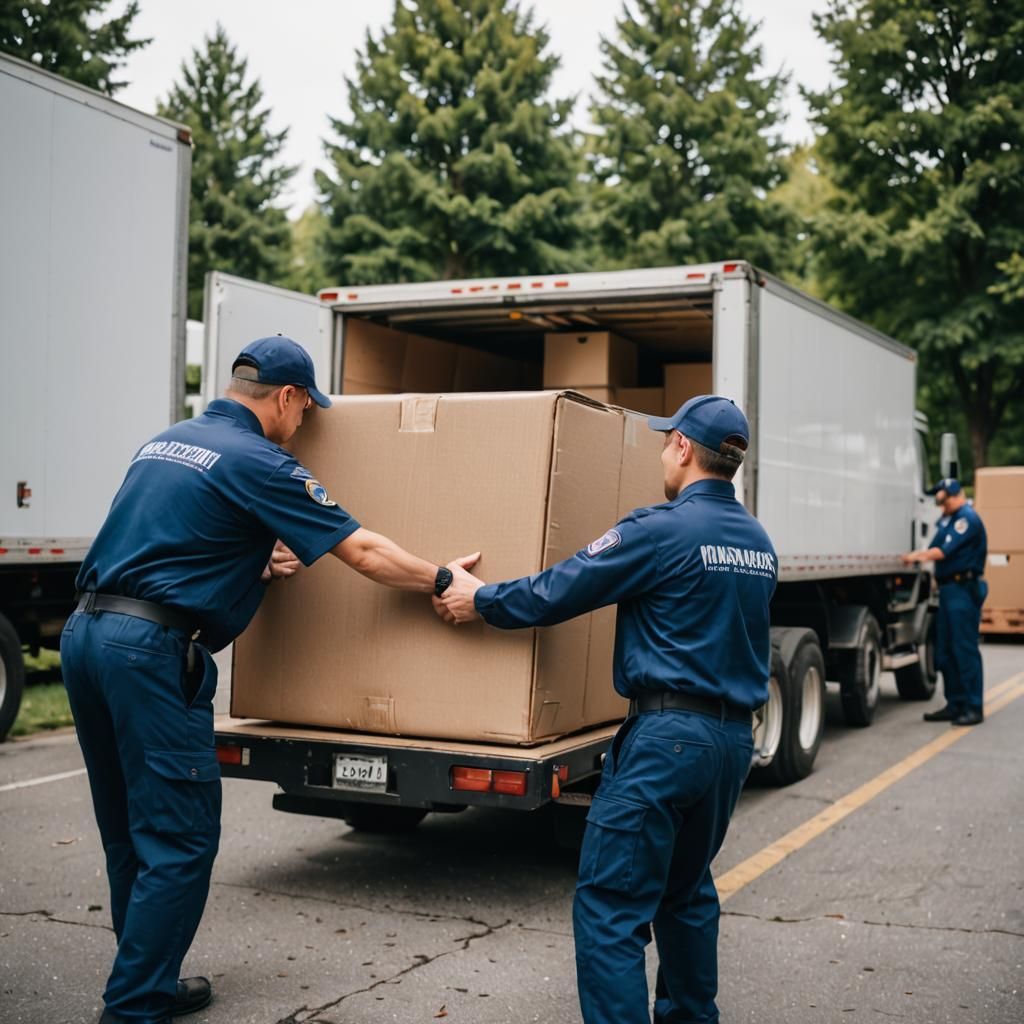 Movers Loading Couch into Box Truck