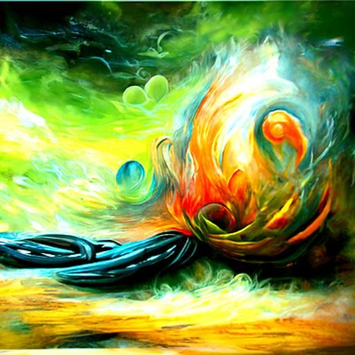 Serenity of Chaos: Detailed Oil Painting