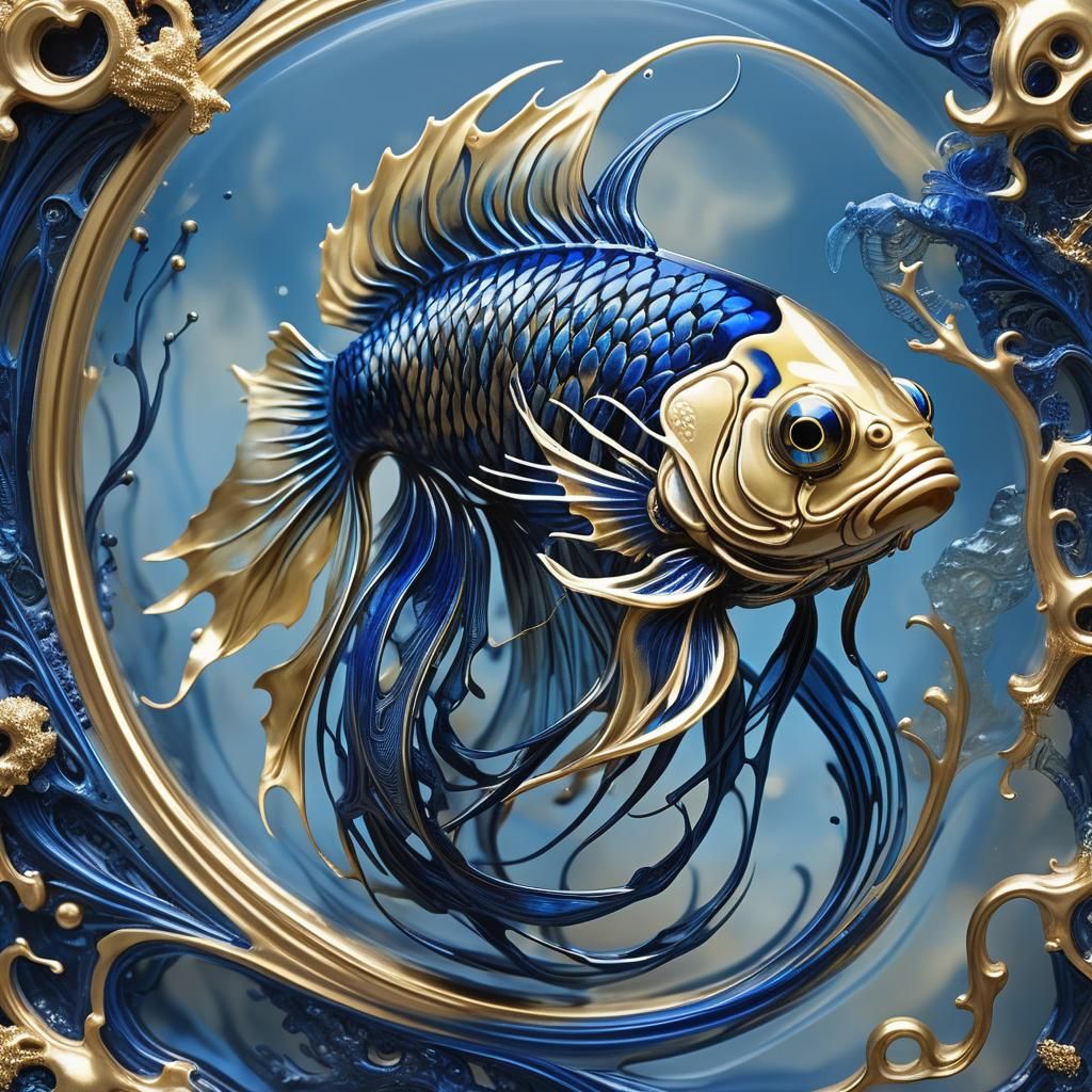 Biomechanical Japanese Fighting Fish Inspired by Giger