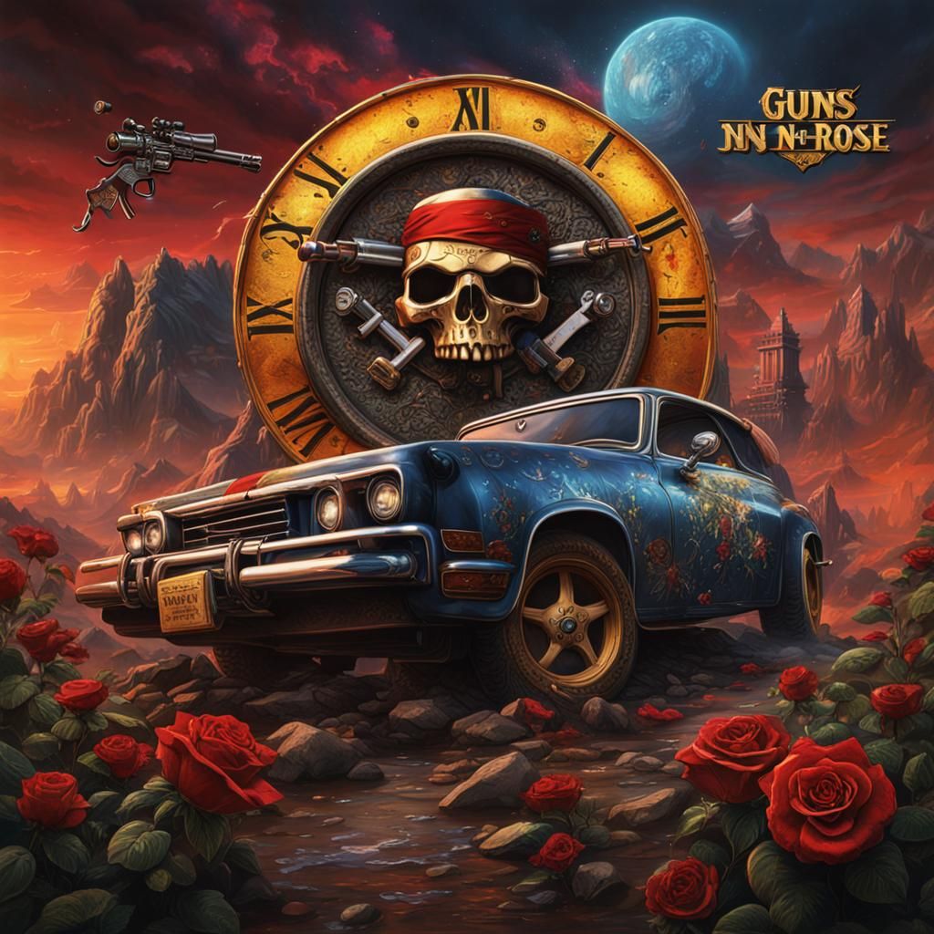 Guns N' Roses Record Sleeves: Detailed Matte Painting