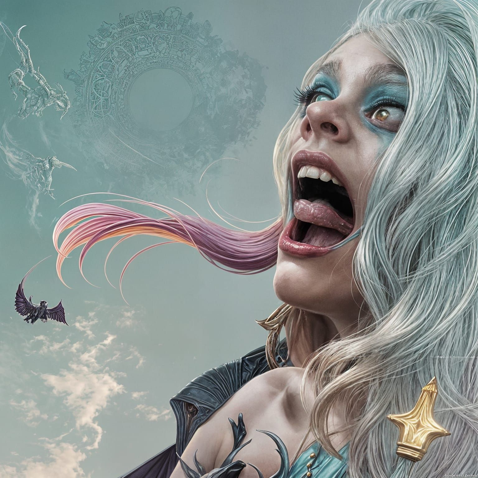 Comic Book Artist in a Hilarious Moment, Airbrush Art in Lim...