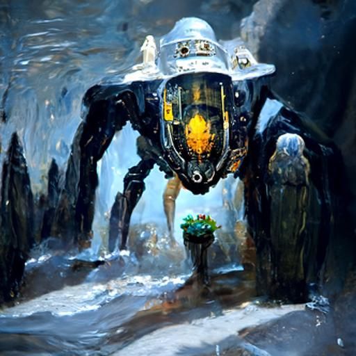 AI Guardian in Oil Painting Style