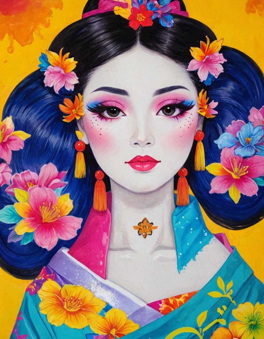 Geisha in Lisa Frank Style